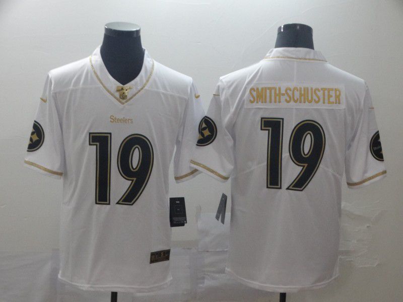 Men Pittsburgh Steelers #19 Smith-schuster White Retro gold character Nike NFL Jerseys